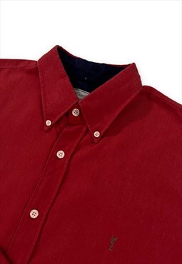 Mens Vintage Yves Saint Laurent shirt long sleeve red top