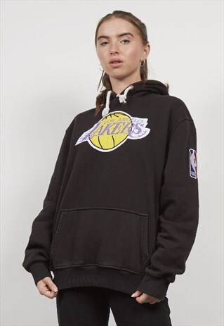 VINTAGE 90'S BLACK OVERSIZED LOS ANGELES LAKERS HOODIE