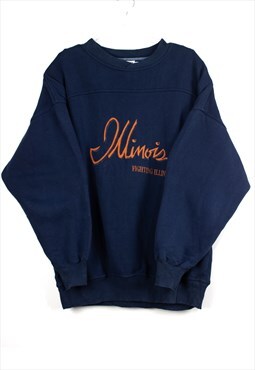 Vintage Illinois Fighting Sweatshirt in blue XL