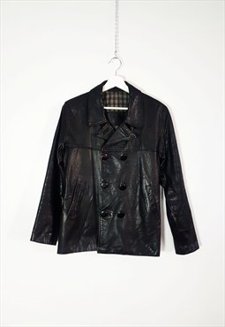 1970s Vintage Black Leather Jacket, Size S/M