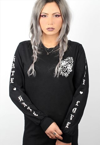 LOVE & HATE BLACK LONG SLEEVE T-SHIRT