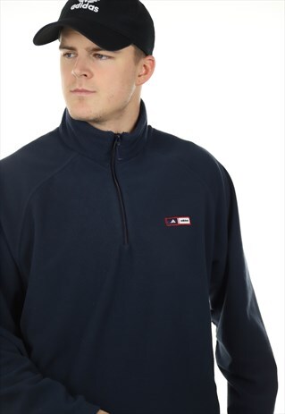 VINTAGE ADIDAS 1/4 ZIP FLEECE NAVY