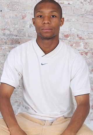 VINTAGE NIKE LOGO N-NECK T-SHIRT WHITE