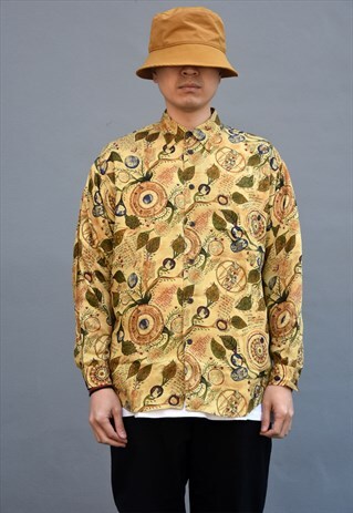 Vintage Italian Inspired Patterned Oversized Shirt 