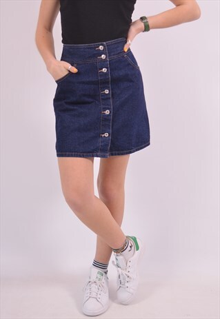 VINTAGE BENETTON DENIM SKIRT BLUE