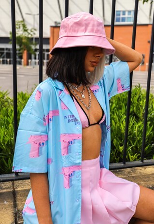 THE OVERSIZED GRAPHIC PRINT SHIRT IN BLUE