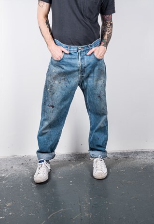 VINTAGE BLUE LEVI'S 501 PAINT JEANS