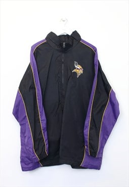 Vintage NFL jacket in black and purple. Best fits XXL