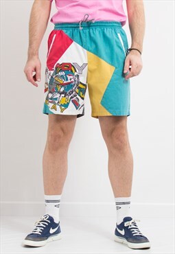Vintage 90s printed shorts in multi colour