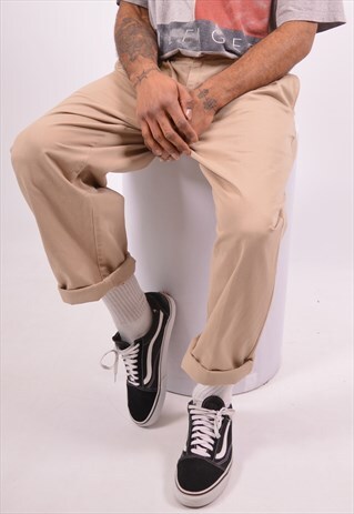 POLO RALPH LAUREN MENS VINTAGE TROUSERS W32 L29 KHAKI 90S
