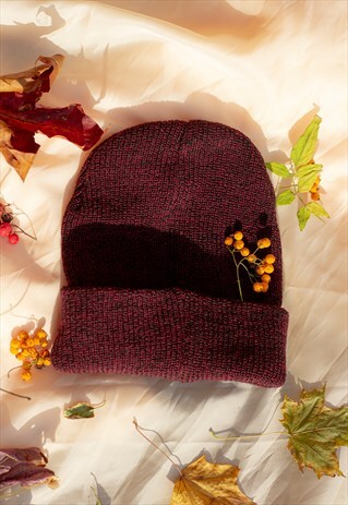DEEP BURGUNDY BEANIE HAT