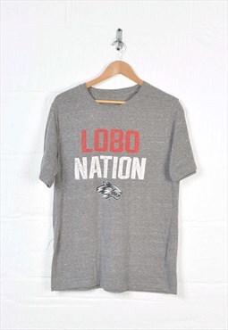 Vintage Champion LOBO Nation T-Shirt Crew Neck Grey Large