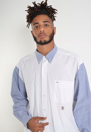 VINTAGE TOMMY HILFIGER SHIRT IN WHITER/BLUE