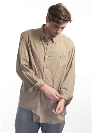 VINTAGE POLO RALPH LAUREN LOGO SHIRT 90S XXL 7.7