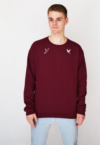 BURGUNDY GE BIRDS (WHITE) SWEATSHIRT