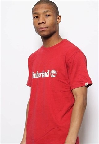 VINTAGE TIMBERLAND BIG LOGO T-SHIRT RED