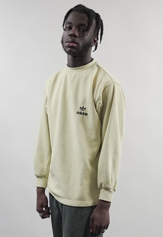 VINTAGE 80'S ADIDAS PALE YELLOW SWEATSHIRT