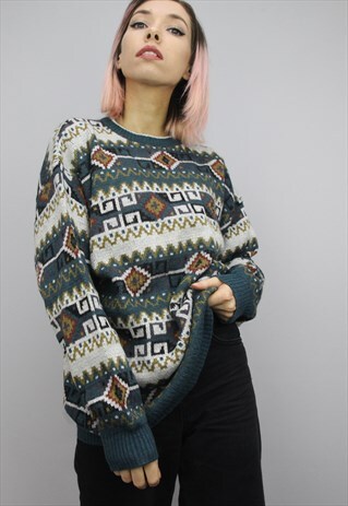 VINTAGE OVERSIZED PATTERNED JUMPER