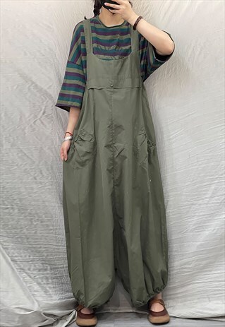 SUMMER GENIE OVERALLS IN ARMY GREEN