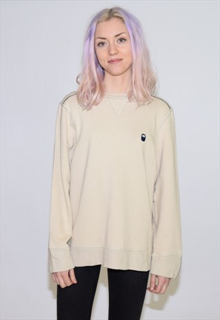 VINTAGE 90S BEIGE OFF WHITE NIKE SWEATSHIRT
