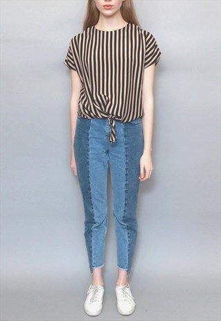 VINTAGE 1990'S HUMBUG VERTICAL STRIPED TIE UP TOP