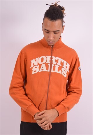 NORTH SAILS MENS VINTAGE TRACKSUIT TOP JACKET LARGE ORANGE 9