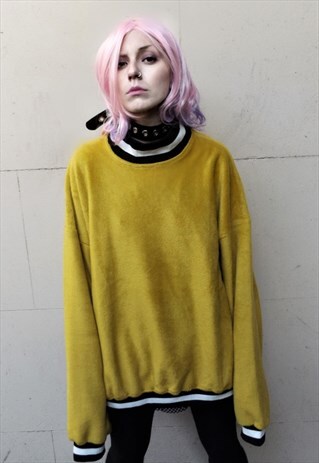DROP SHOULDER PREMIUM QUALITY FLUFFY FLEECE SWEATER TOP