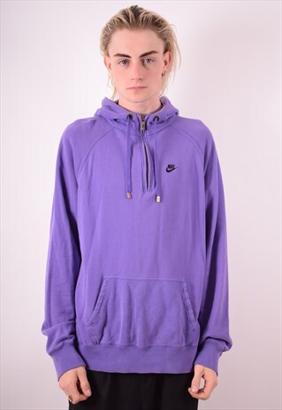 NIKE MENS VINTAGE HOODIE JUMPER LARGE PURPLE 90S