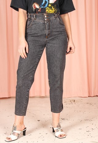 VINTAGE 80S MOM JEANS IN BLACK WASH