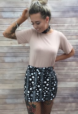 Black Stars Mini Skirt