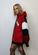 KNITTED SLEEVES HOODIE PATCHWORK PULLOVER COLOR BLOCK JUMPER