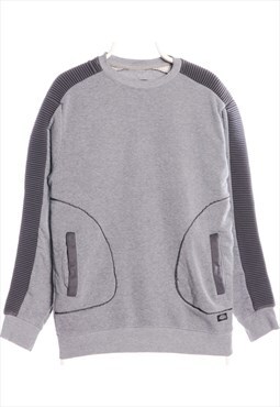 Vintage 90's Dickies Sweatshirt Patched Crewneck Grey Medium