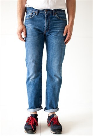 VINTAGE RETRO BLUE SLIM FIT LEVI'S JEANS DENIM W32 L32