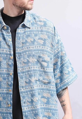 VINTAGE AZTEC PATTERNED SHIRT