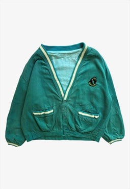 Vintage 80s Men's Golf Club Faded Green Cardigan