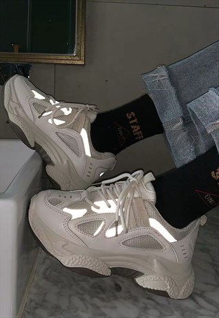 REFLECTIVE PLATFORM SNEAKERS