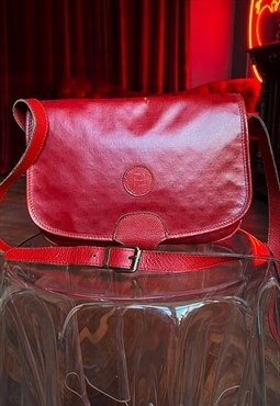 1970's red leather crossbody bag, Designer Bag