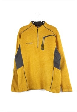 Vintage Columbia Fleece in Yellow 1/4 Zip Jumper XL