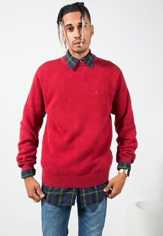 ON SALE VINTAGE 80S TOMMY HILFIGER KNITWEAR JUMPER / S0306