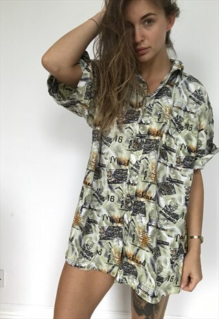 PATTERNED OVERSIZED RETRO VINTAGE UNISEX FESTIVAL SHIRT