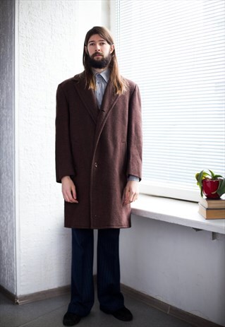 VINTAGE 70'S BROWN WOOL COAT