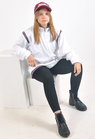 VINTAGE 90'S SHELL JACKET IN WHITE