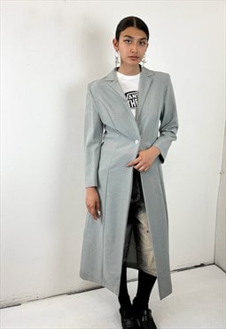 Vintage 90s grey melange minimal coat 