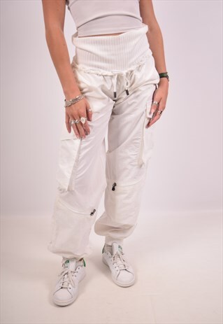 VINTAGE ADIDAS CARGO TROUSERS WHITE