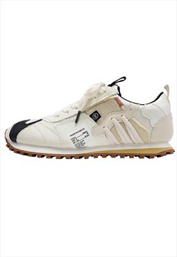 Triple lace sneakers retro classic tractor sole trainers 