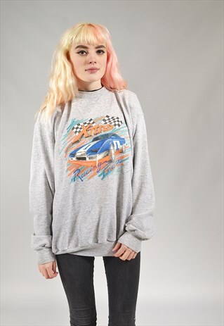 VINTAGE GREY X-TEND RACING SWEATER