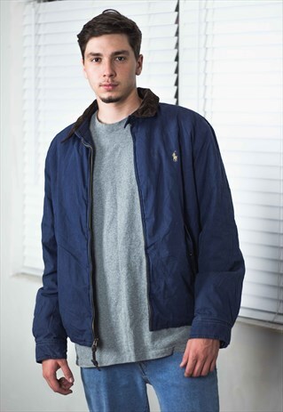 VINTAGE POLO RALPH LAUREN HARRINGTON JACKET LOGO 90S XL 39.5