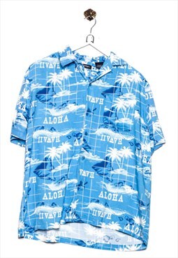 Vintage puritan Hawaiian Shirt Aloha Island Look Blue