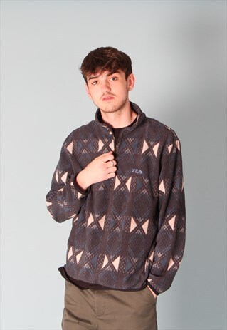 FILA QUARTER ZIP PATTERNED FLEECE
