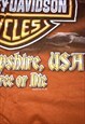 VINTAGE ORANGE HARLEY DAVIDSON MOTORCYCLE TSHIRT 
